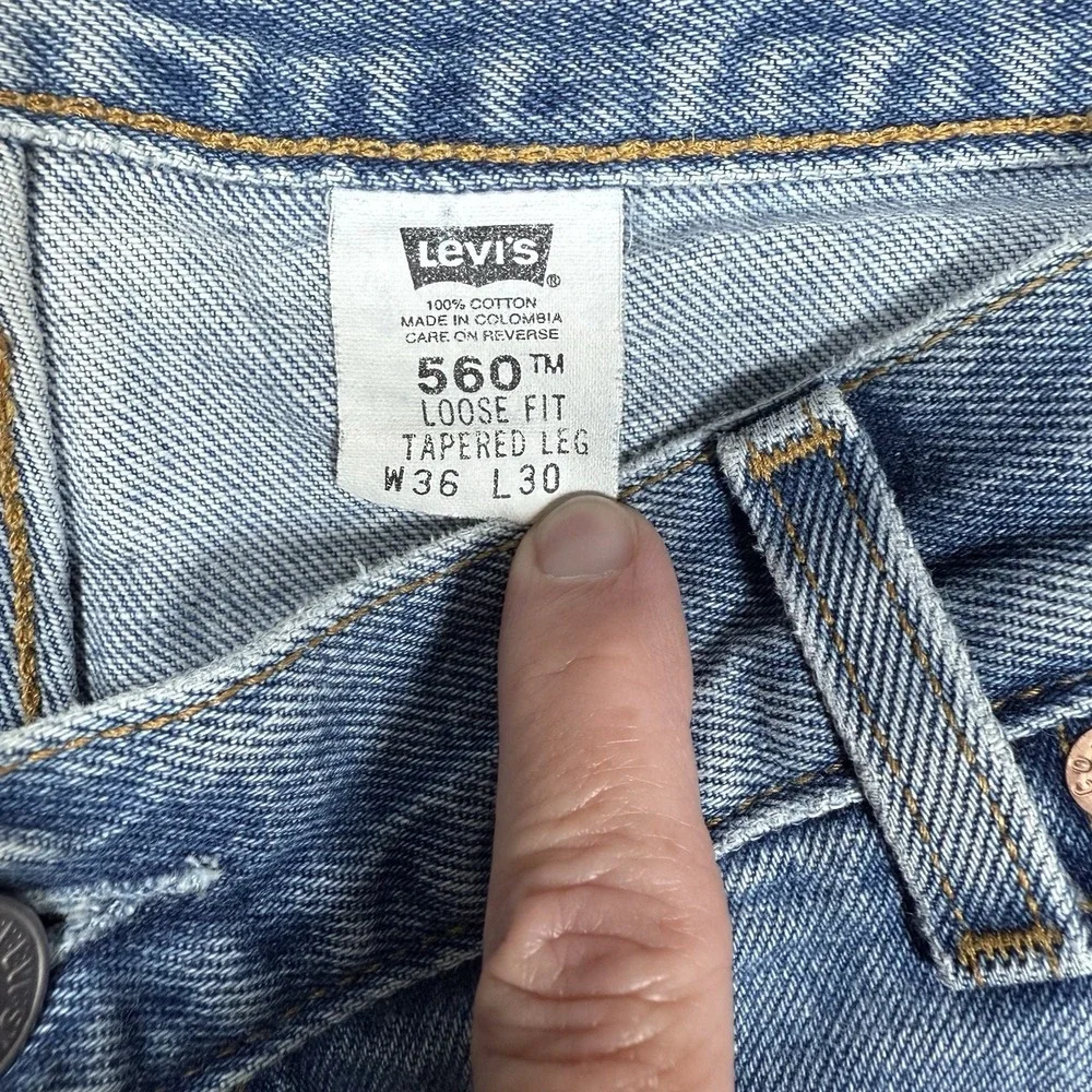 Levi's 560 Jeans Men's 36x30 Blue Denim Loose Fit Tapered Leg Columbia Vintage‎